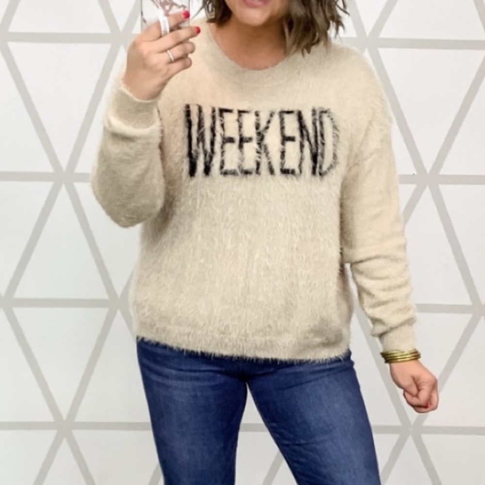 Weekend fuzzy sweater medium NWT